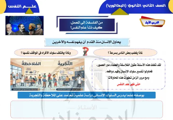 تحميل أقوى مذكرة علم النفس للصف الثاني الثانوي الترم الأول نظام البكالوريا 2027 pdf رابط تحميل مباشر
